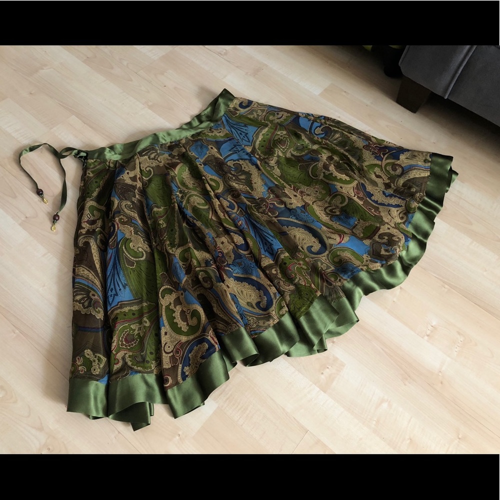 Silk floral skirt